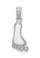 dazzling polished foot white gold baby charm